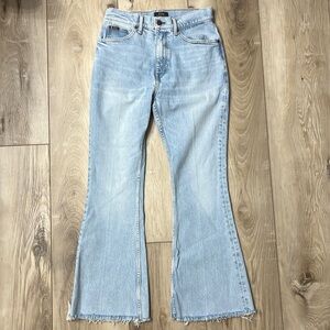 Polo Ralph Lauren Sharona Cropped Flare High Rise Denim Jeans Size 26 Lt. Wash